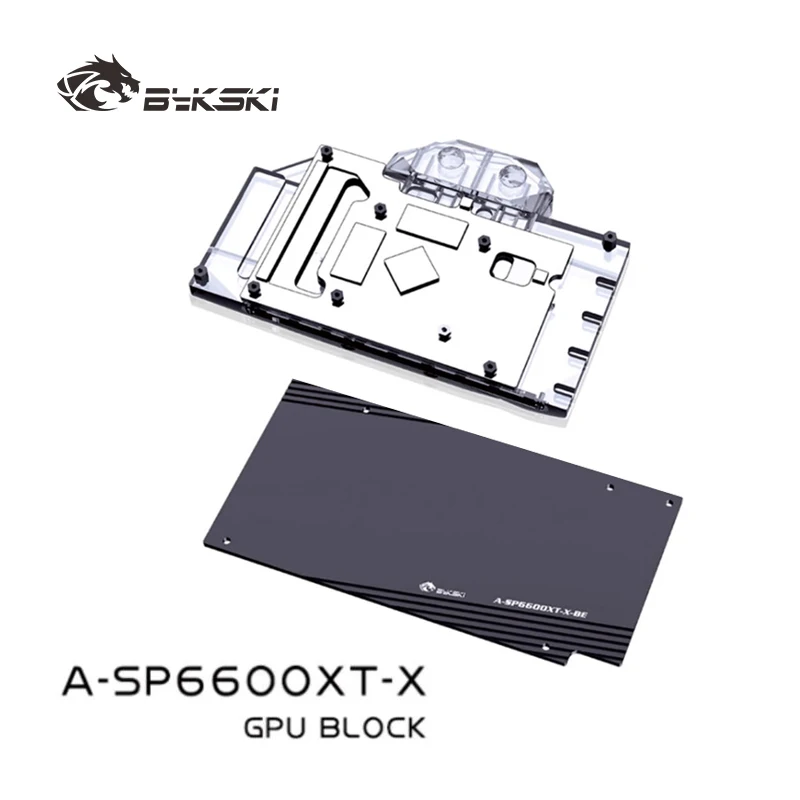 Bykski GPU Radiator Water Block Is Suitable for Sapphire RX6600XT Pulse OC Graphics Card Copper Heat Sink RGB SYNC A-SP6600XT-X