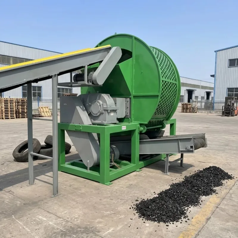 Industrial Tire Shredder Wear Resistant Tyre Shredder Machine Durable For Large Waste Rubber Tire Crushing Processing Plant