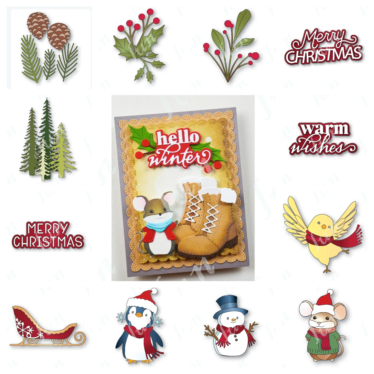 Gebündelte Schneemann Weihnachten Freude Skript Metall Stanzformen Form gestanzte Handwerk Dekoration Prägevorlage DIY Grußkarte