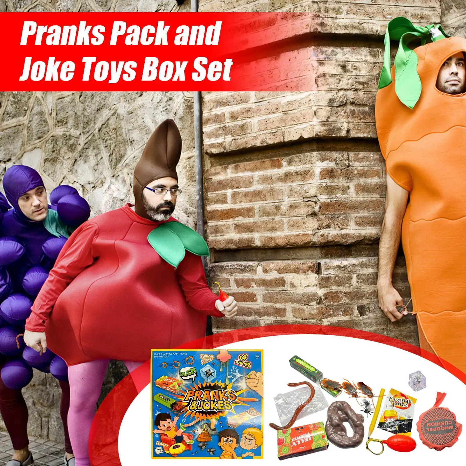 Kit de brinquedos de piada abril tolos crianças brincadeira gadgets caixa realista legal engraçado coisas festas favores festival diversão surpresas para a vida diária