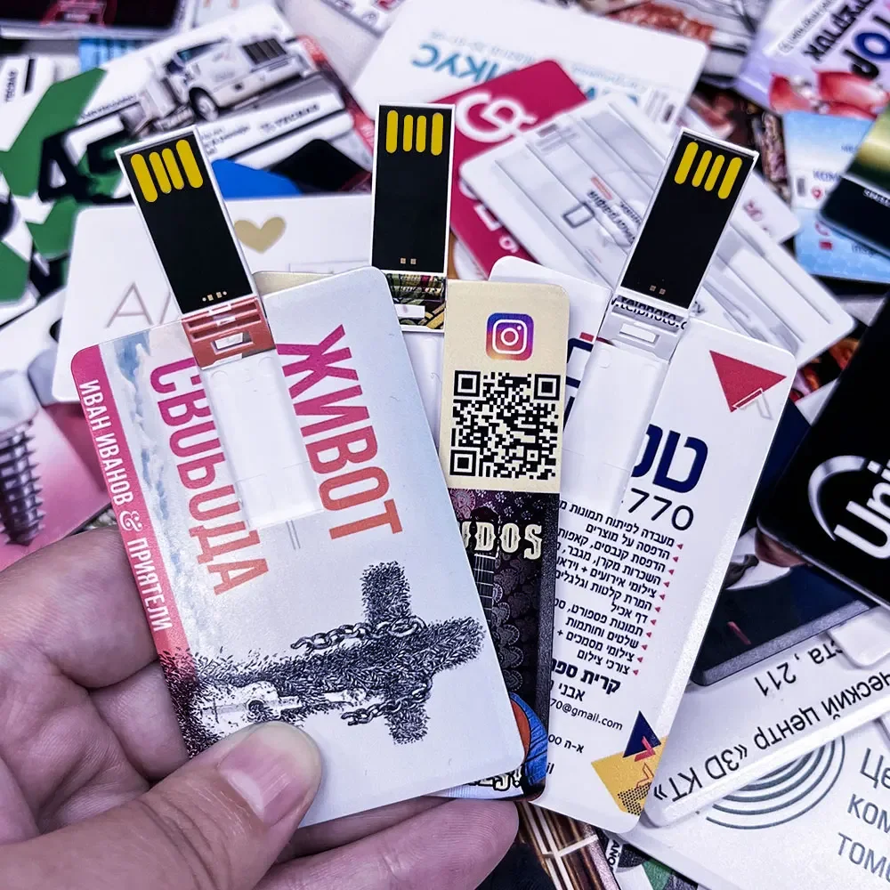 10 sztuk zdjęcie z nadrukiem własne Logo 4GB 32GB pamięć USB 8GB 16GB Karta kredytowa Pendrive nazwa firmy w kształcie pamięć USB