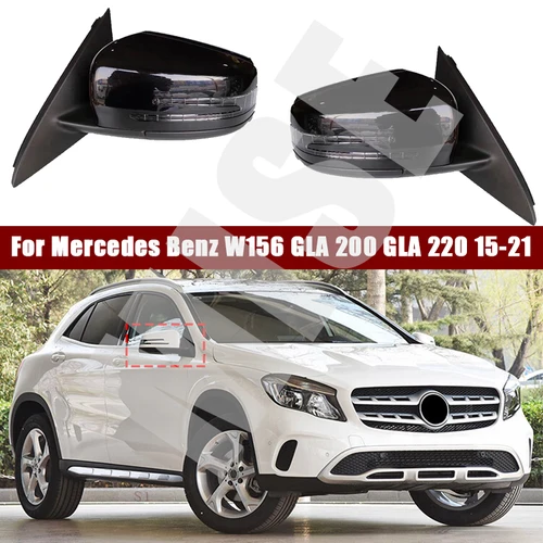 Conjunto de espejo retrovisor de coche para Mercedes Benz W156 GLA 200 GLA 220 2015-2021, calefacción plegable eléctrica para puerta lateral