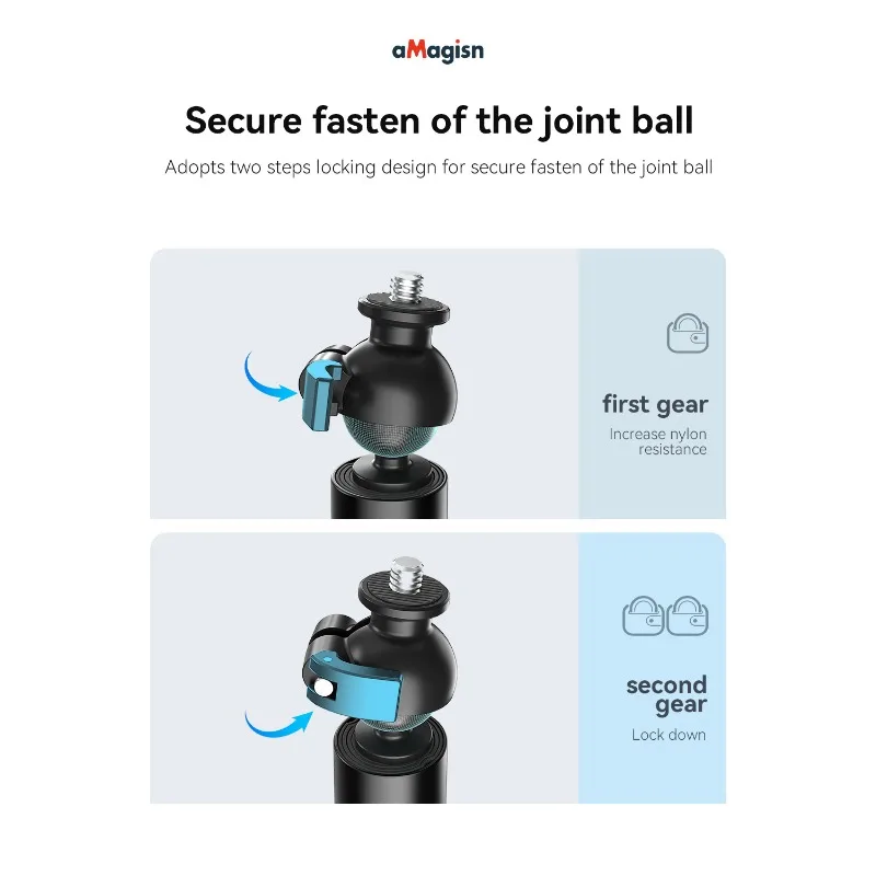 عصا سيلفي برأس كروي من ماجيسن لرأس كروي DJI/GoPro/Insta360 360 °   ملحق عمود تمديد كاميرا الحركة القابل للتعديل