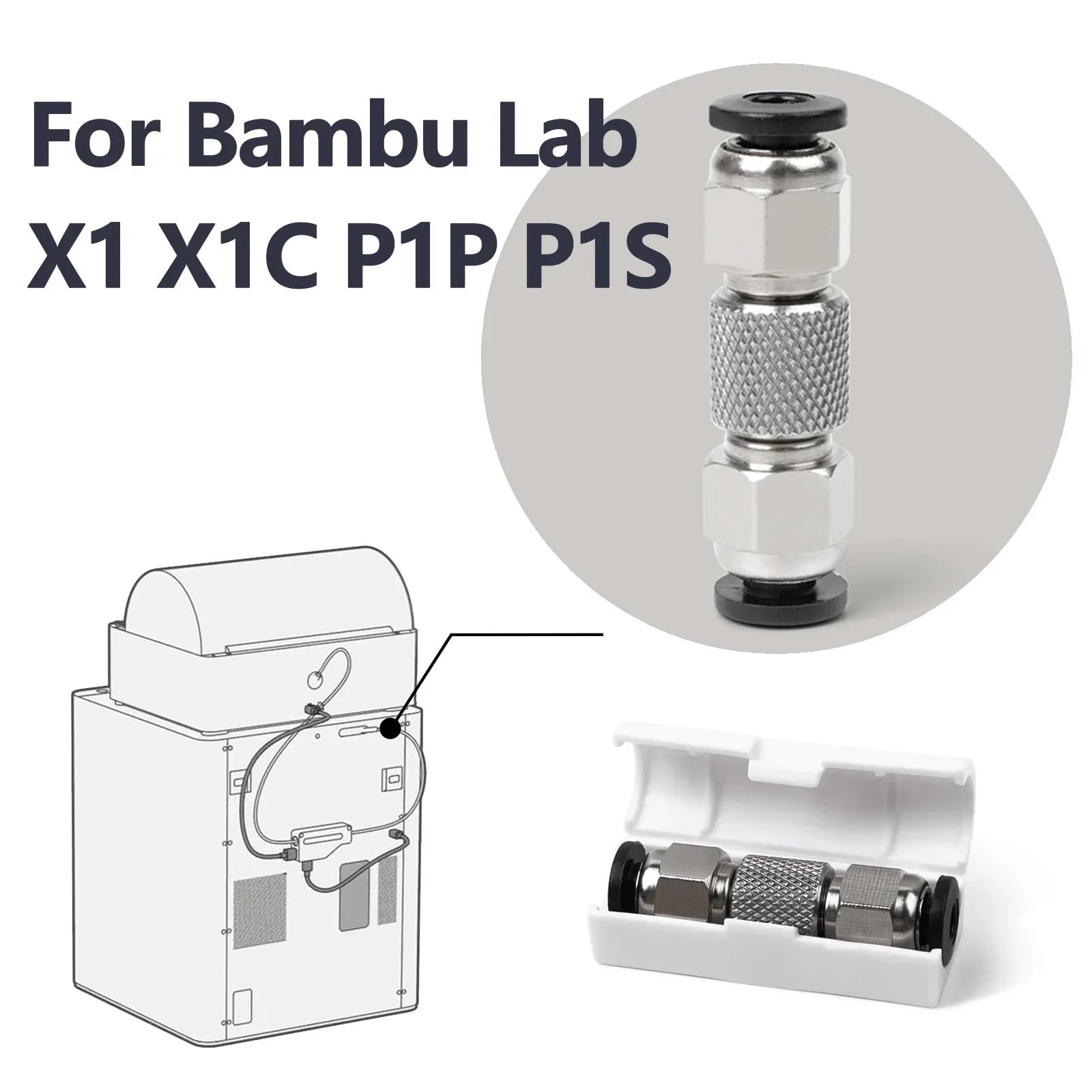 

Детали 3D-принтера для 3D-принтера Bambu Lab X1 X1C P1P P1S Пневматический разъем трубки из ПТФЭ 1,75 мм, экструдер накаливания Bambu Labs