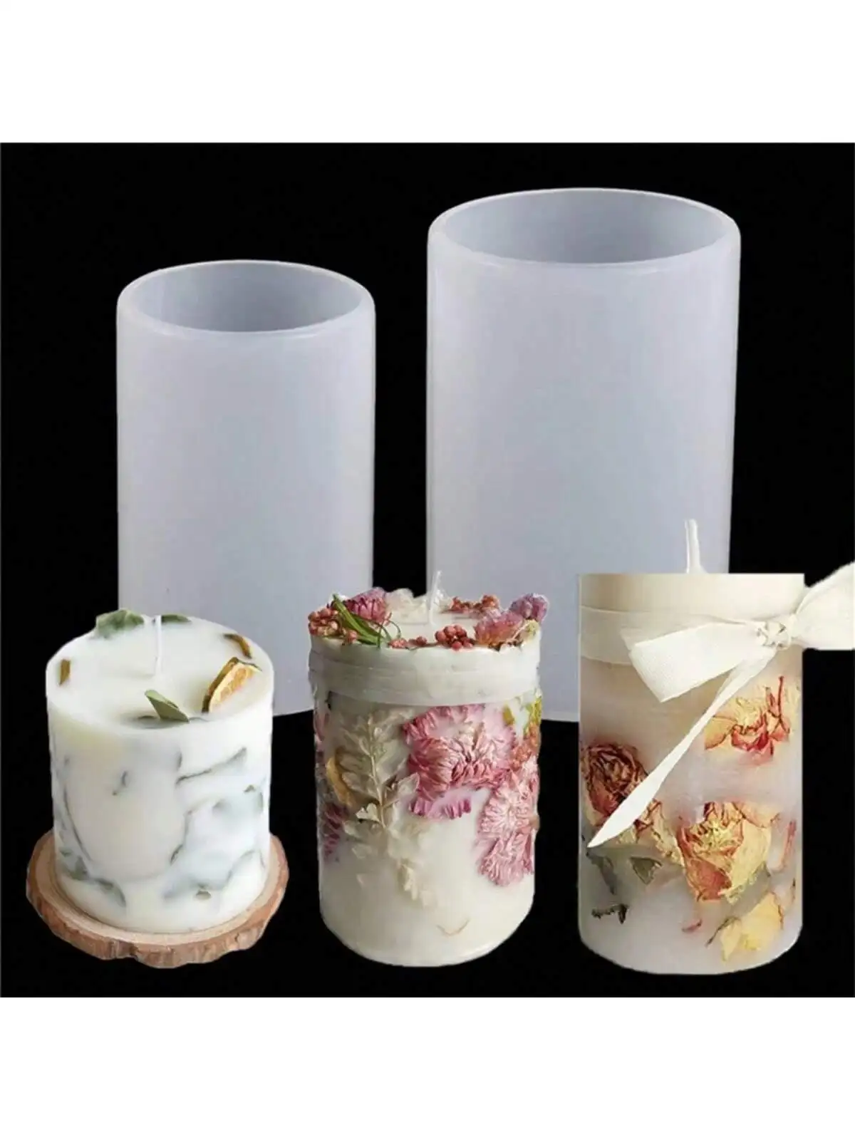 3D Zylinder Form Kerze Silikon Form DIY Cented Kerze Seife Form Handwerk Geschenk Machen Gips Harz Wachs Hausgemachte Dekoration