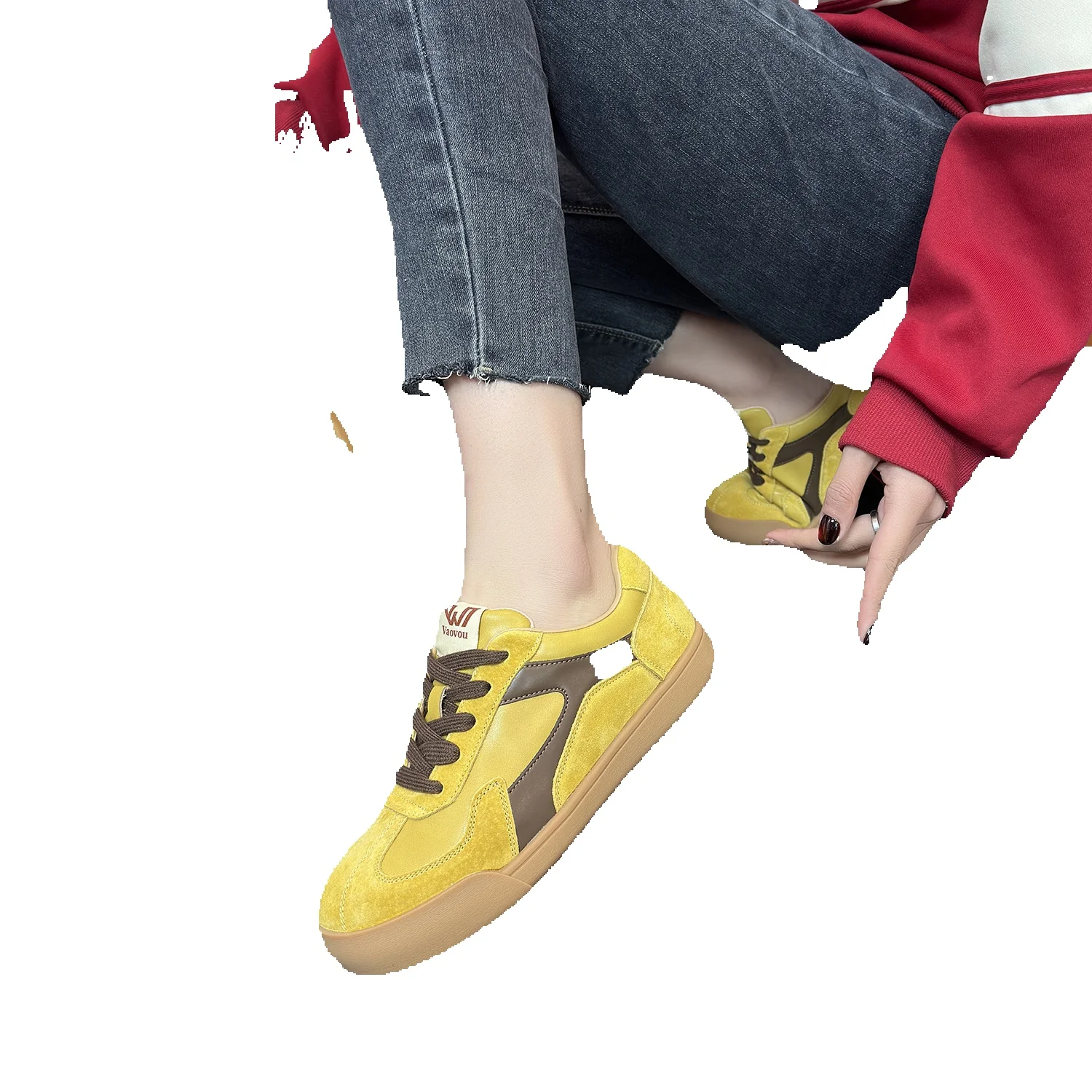 Echte leren skateboarding schoenen voor dames casual sneakers_voghion.com