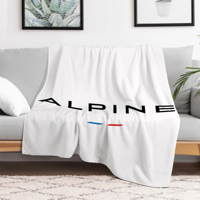 A-Alpine Logo Blanket Throwing Microfiber Bedding Plaid Blankets for Winter Warm Plead Cover Sofa Quilt Catnap Downy King Lid