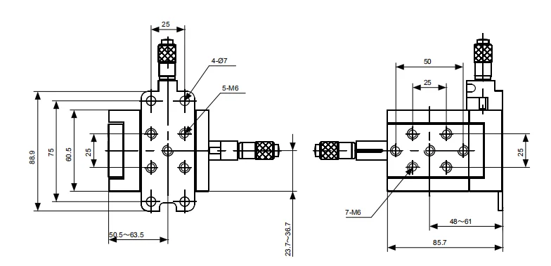 Links En Rechts Een Paar Hele Set Aluminiumlegering Manul 3 Xyz Axis Assen Aanpassing Optische Vezel Uitlijning Stage Unit