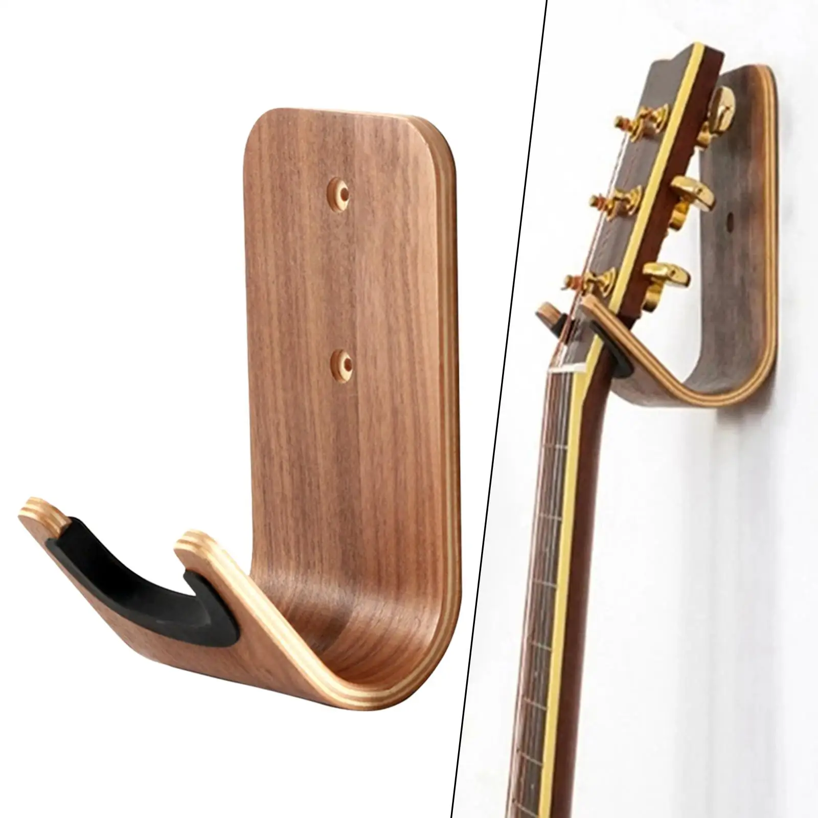 Wood Wall Mounted Hanger Hook Musical Instruments Stand No Punching