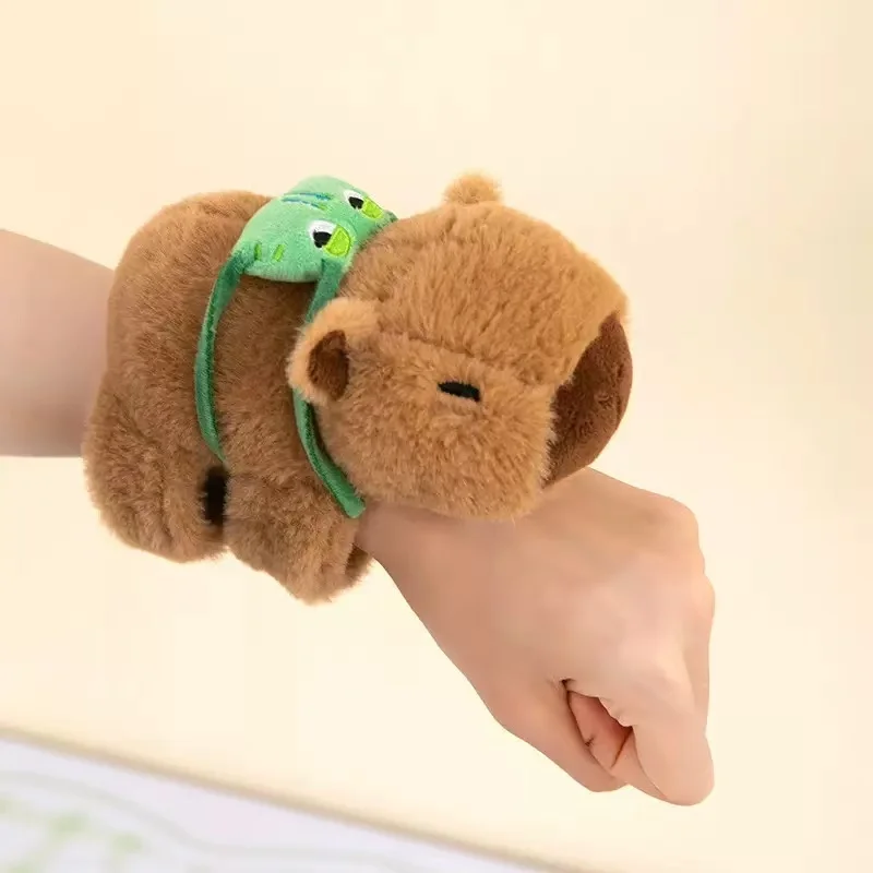 Pulseira de Pelúcia de Capivara Adorável, Brinquedo Engraçado para Crianças, Anel de Pulso Kawaii
