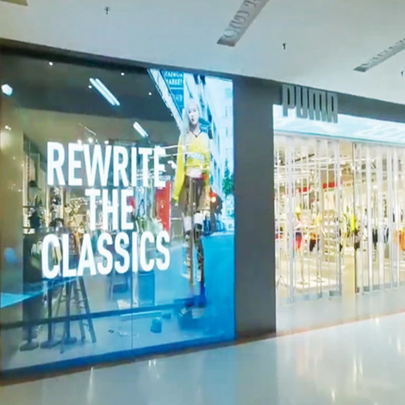 High Resolution Full Color Transparent LED Film Display Screen Ultra Thin Window Advertising Panel for Shopping Mall Commercial