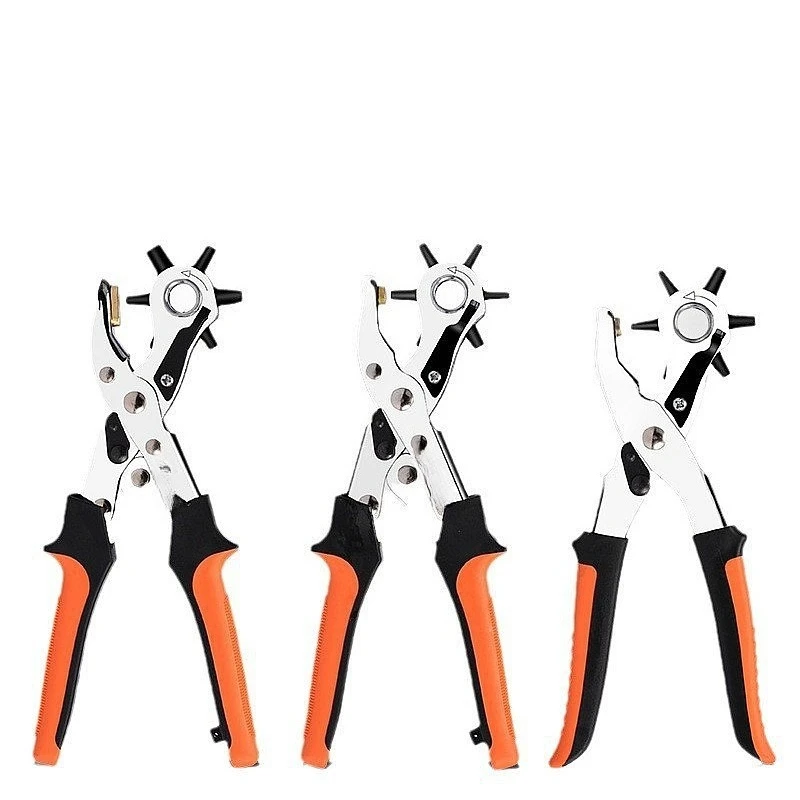 Multifunctional Hole Punch Pliers Tool Leather Stainless Steel Belt Hole Punching Tool Heavy Duty Eyelet Puncher Crafts Tools