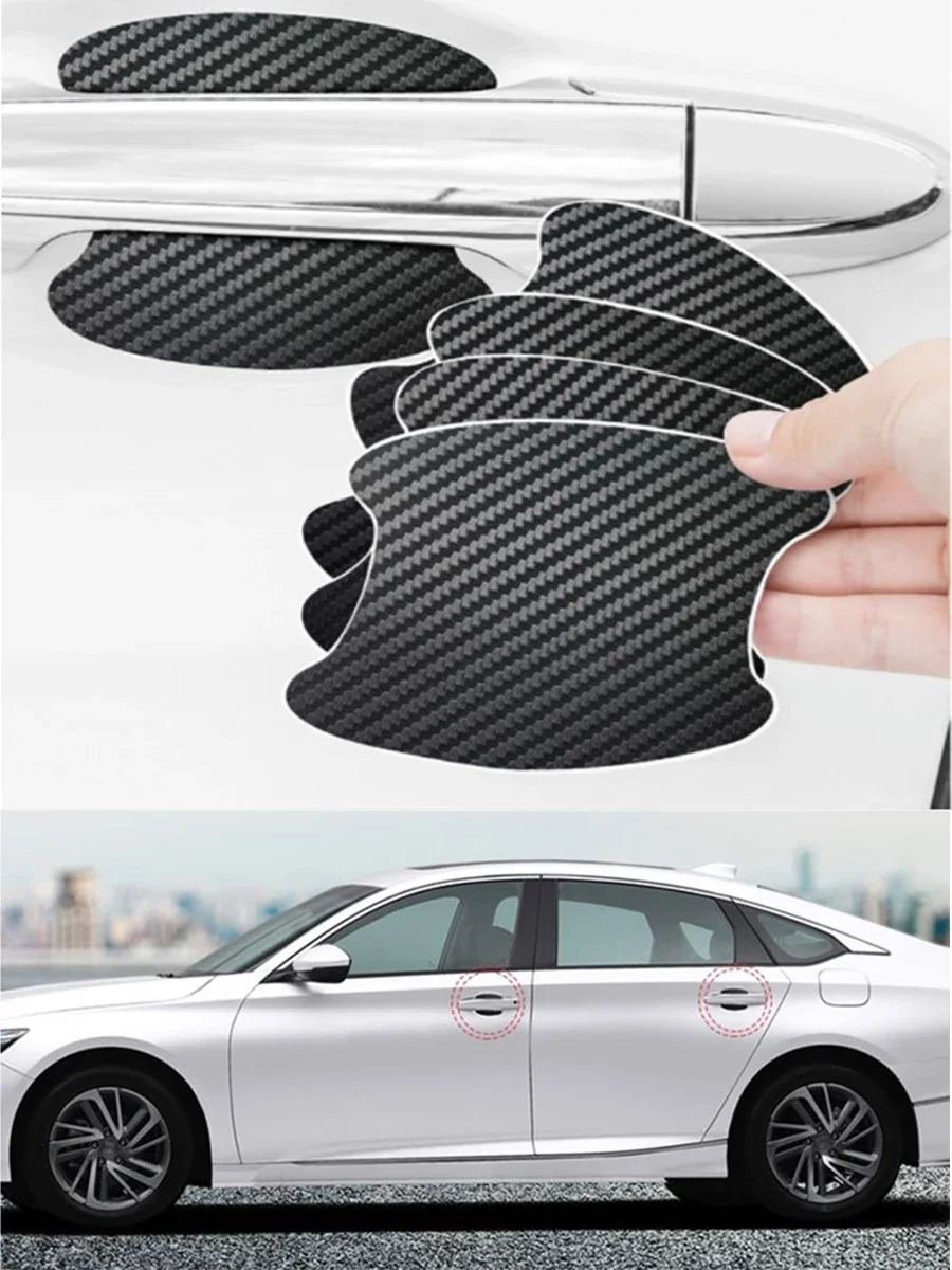 Hot Car Stickers Door Handle Carbon Fiber Protector Anti Scratch Car Automobiles Handle Protection Car Accessories 2023 New