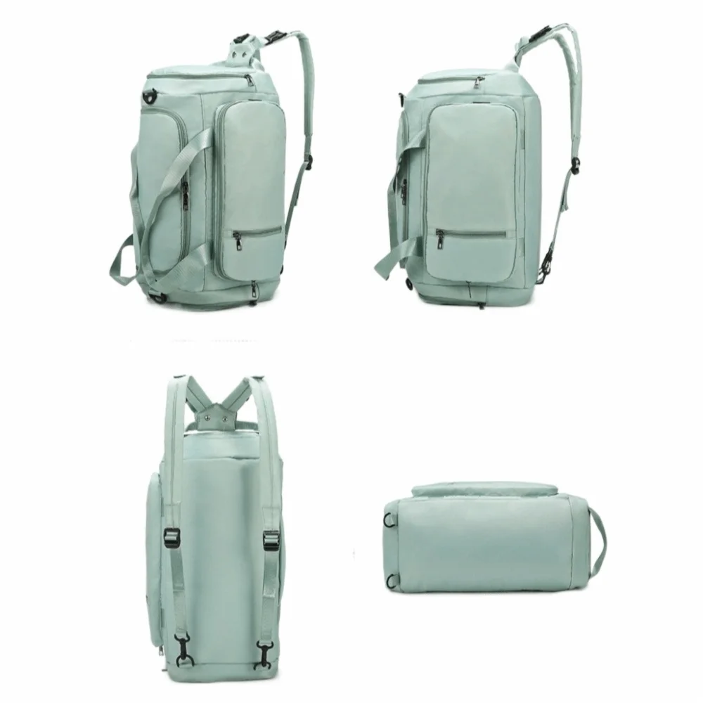 กระเป๋าเดินทางผ้าอ็อกซ์ฟอร์ดอเนกประสงค์ กระเป๋าสะพายกีฬาฟิตเนส แยกช่องแห้งเปียก ความจุขนาดใหญ่ กระเป๋าเดินทางแบบดัฟเฟิลสำหรับโยคะ