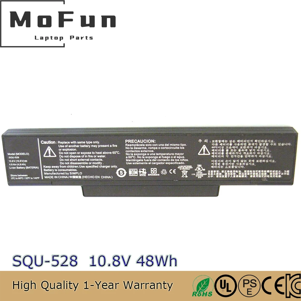 

SQU-528 11,1 В 4800 мАч аккумулятор для ноутбука Asus Z53 M51 Z94 A9T F3 F3S F3K F3T F3 BTY-M66 A32-F2 A32-F3