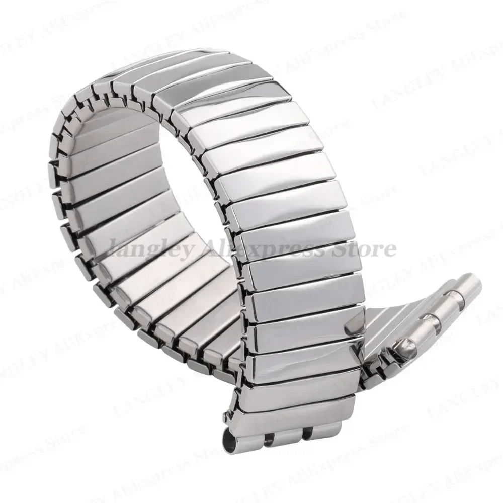 Elastic Metal Watch Band for Swatch Watch 17mm 19mm 20mm Stretch Expansion Stainless Steel Strap Men Women Wristband Accessories