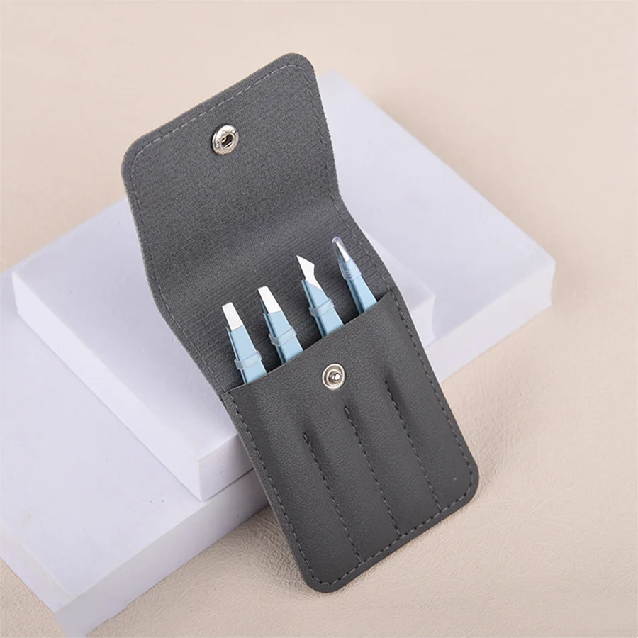 1 ชิ้น/4 ชิ้นแหนบคิ้ว, หญิงขนบนใบหน้ามืออาชีพแหนบสแตนเลสชุดแหนบที่มีความแม่นยำ