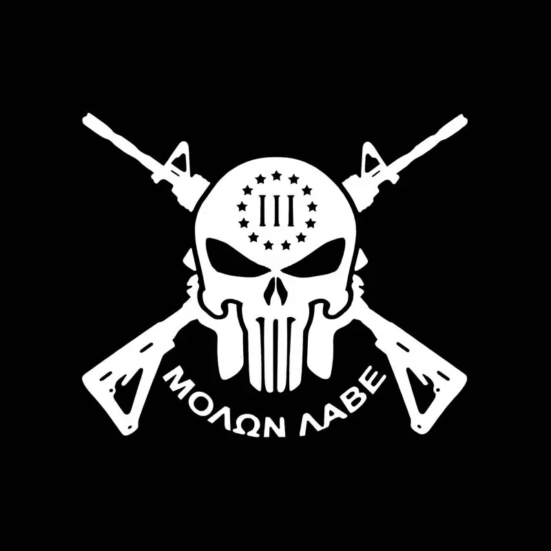 Cool Skull Car Decal Motorcycle Cover Scratch Car Sticker Horror Pvc Decal for All Kinds of Cars Black/white, 15CM *18CM