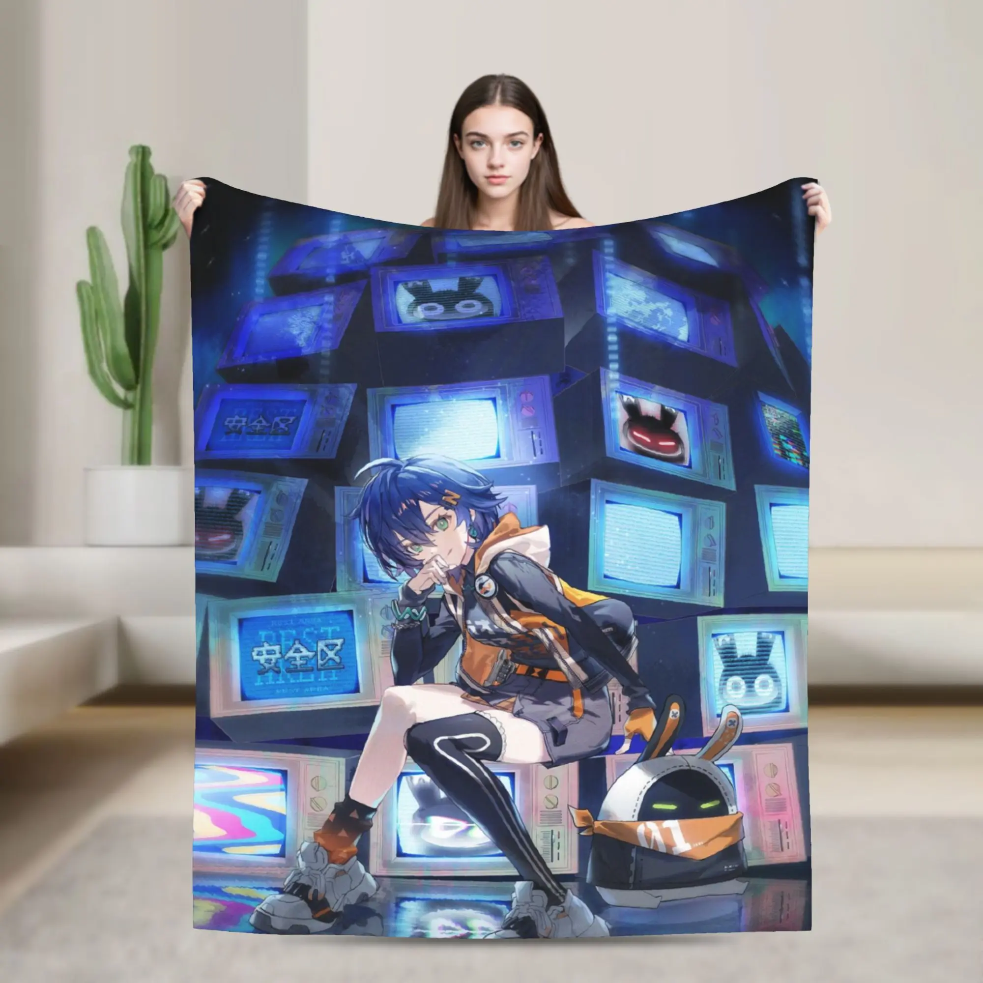Super Soft Zenless Zone Zero Throw Blanket Premium Fleece Flannel Lightweight  Bed Blanket Cozy Warm Blankets All Season Use