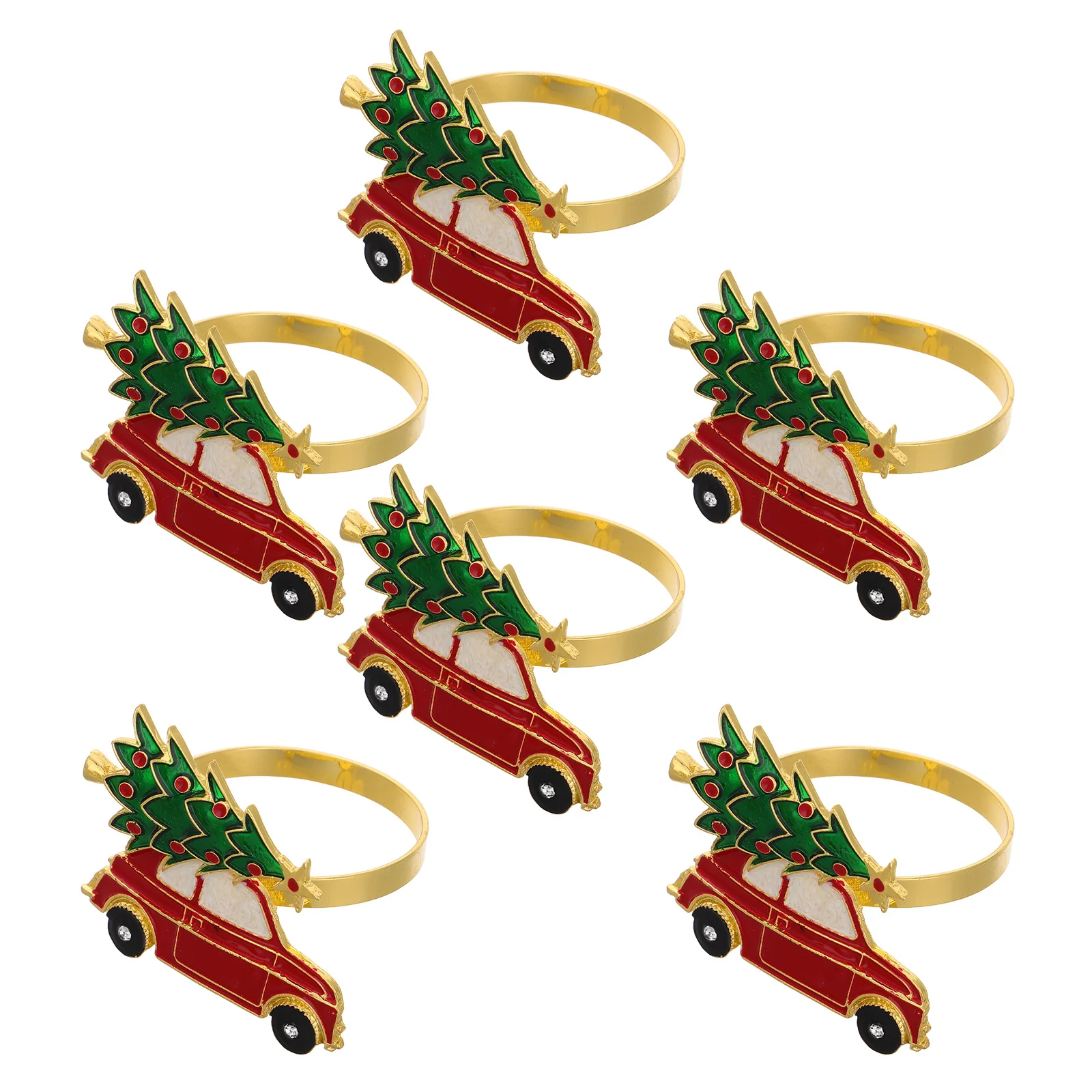 

6pcs Red Christmas Tree Napkin Cloth Xmas Decorations Holiday Party Tableware Accessories SOESFOUFU