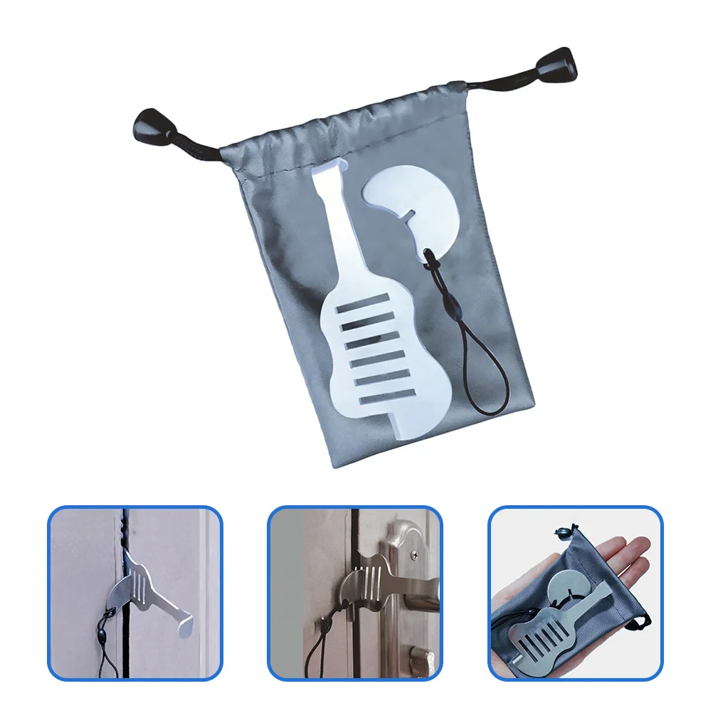 1 مجموعة 1 مجموعة معدنية الباب إسفين سدادة الأمن للمنزل فندق السفر المحمولة الباب قفل إضافي قفل السفر