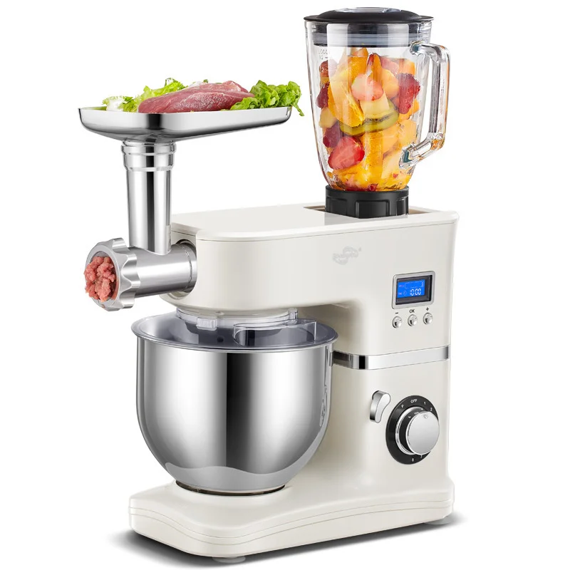 

5.2L Stand Mixer,8 Speed with Digital Timer Electric Kitchen Mixer Dough Whisk Beater Meat Grinder Sausage Juice Blender