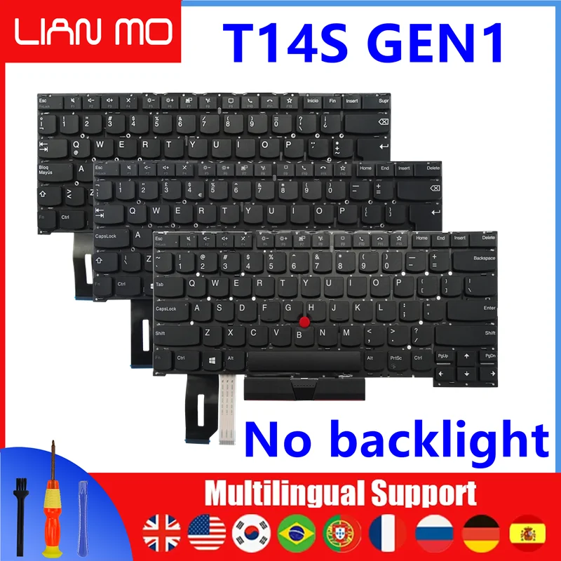 US UK Latin America Spain Laptop keyboard suitable for Lenovo ThinkPad T14S GEN1 P1 Gen 3 X1 Extreme 3rd Gen No backlit keyboard