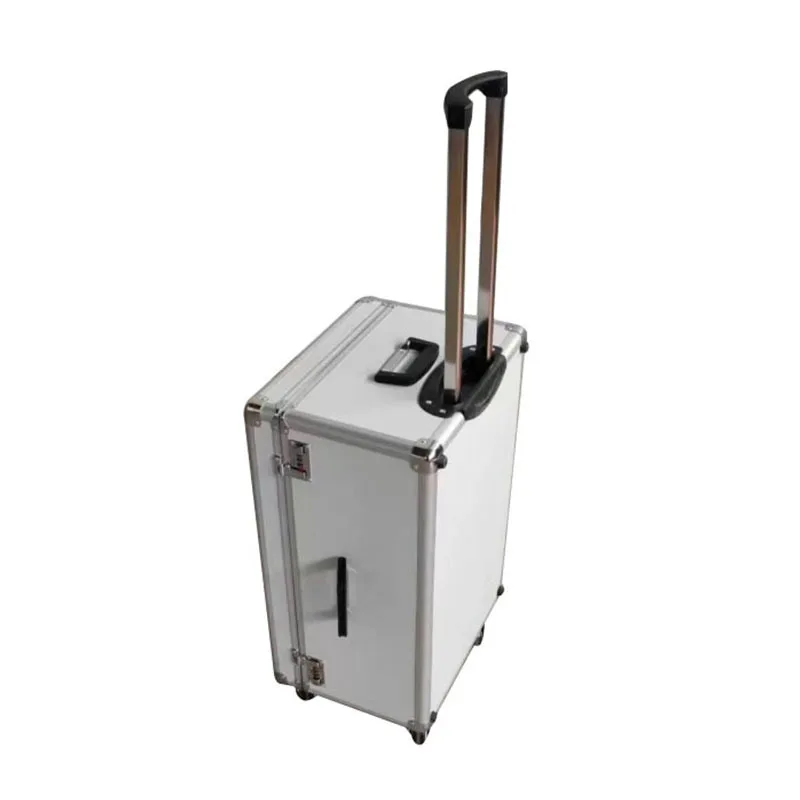 Aluminum Trolley Tool Case with Silent Universal Wheels and Telescopic Handle, Large Hard Shell Equipment Box with EPE Foam