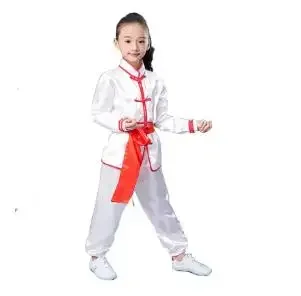 Fashion Chinese Traditional Wushu Costume Long Sleeves with Belt Tai Chi Uniform Wushu Performance Kungfu Uniform