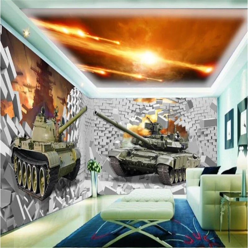 custom Stereo War Tank papel de parede 3D photo wallpaper for walls 3 living room mural wall paper papier peint enthusiasts