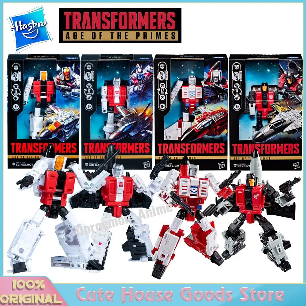 

In Stock Original Hasbro Transformers Age of The Primes Deluxe Class Aerialbot Skydive Fireflight Slingshot Air Raid Figure Toys