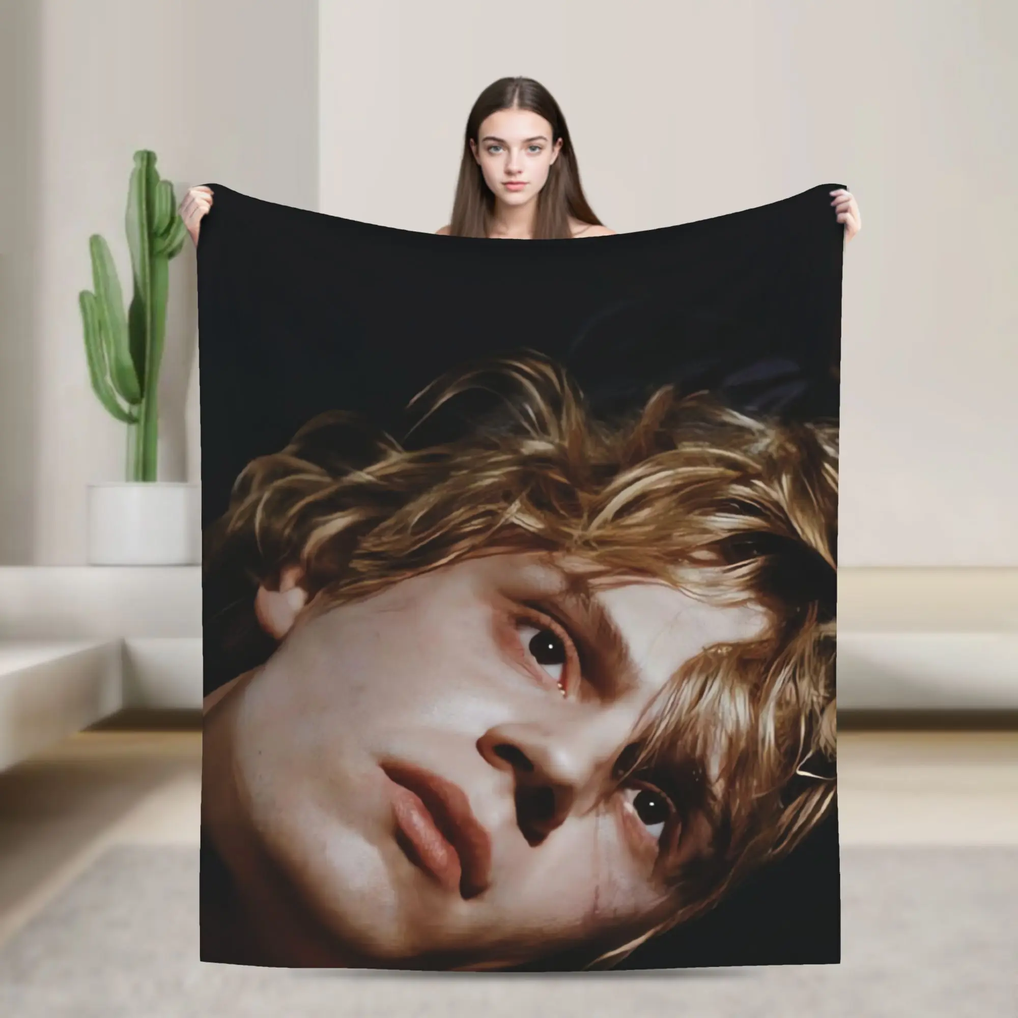 Dreamy Evan Peters Close Up Blanket Quality Warm Soft  Throw Blanket Winter Travel Office Home Decor Print Bedspread