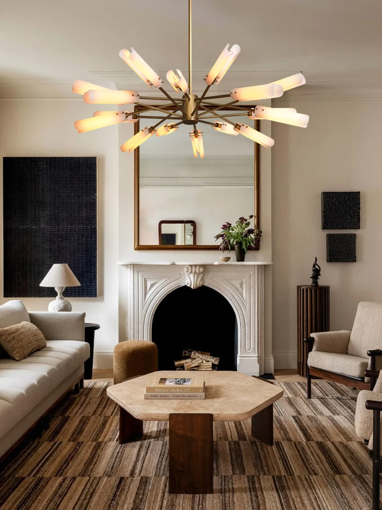 

Upgrade Your Home With Our Exquisite E14 LED White Glass Chandelier Crafted From Copper Black Brass Hardware Dimming Function