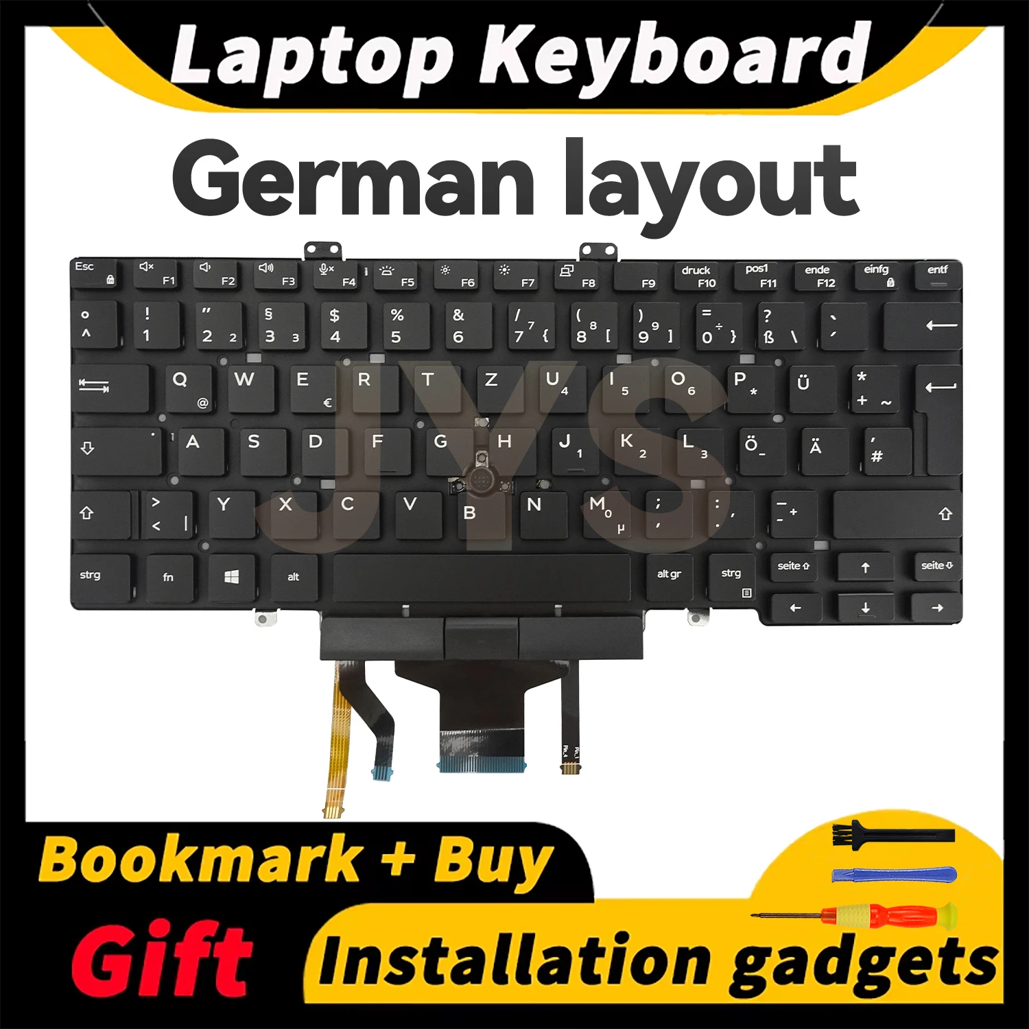 

Suitable for DELL Latitude 5400 5410 5401 5402 P98G 7400 7410 laptop replacement keyboard with backlit German layout