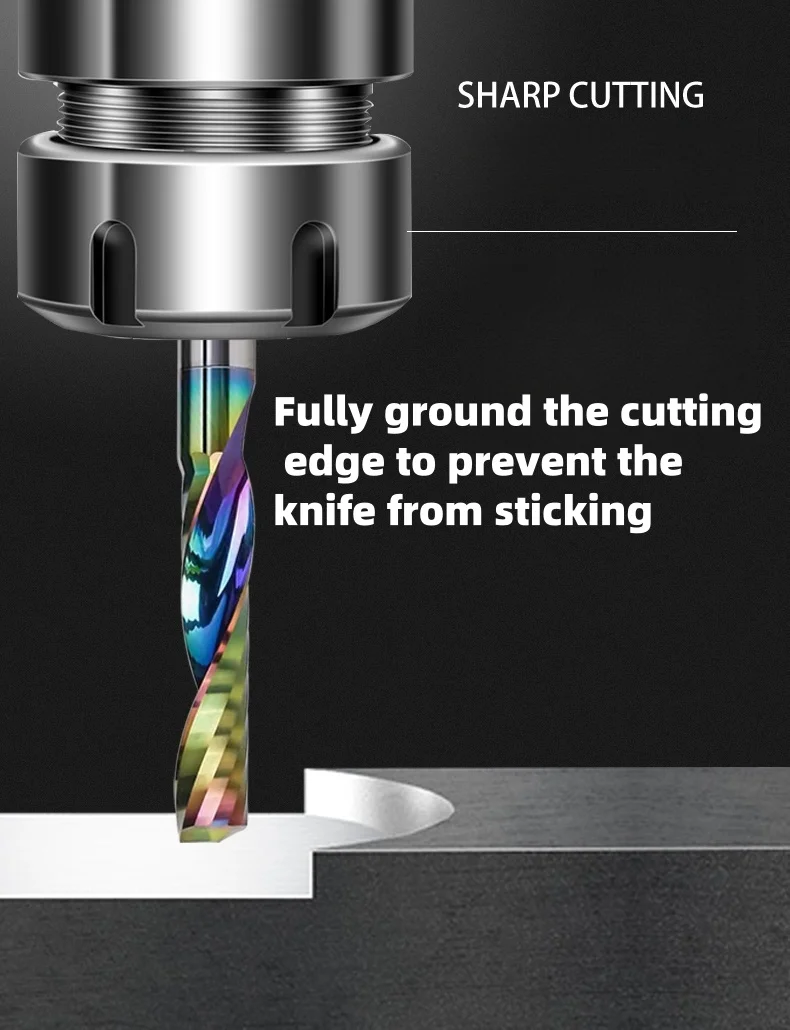 1PCS Milling Cutter 3.175/4/5/6/8mm Shank Single Flute CNC Router Bit UP Cut Spiral Carbide End Mill for Wood MDF Engraving Bit