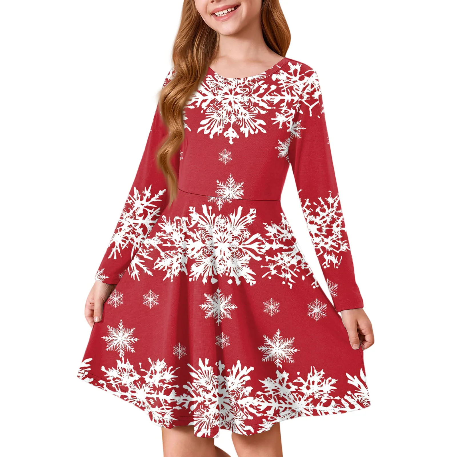 

Girls' Princess Dress - Long Sleeve A-Line T-Shirt Dress Christmas Day Party Dresses Fashion Casual Dress Girls Autumn Clothes