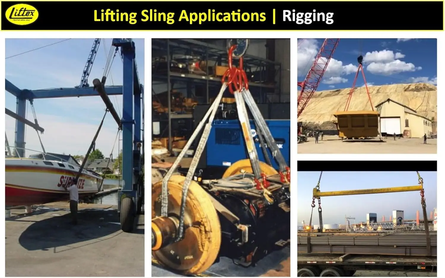 Polyester Lifting Slings, 1-4" Widths, 3-30' Lengths, 2-Ply for Rigging and Hoisting (3200 lbs Capacity)