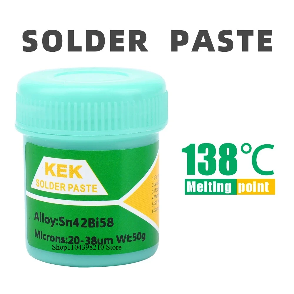 

Low temperature solder paste flux welding Sn42Bi58 melting point 138℃ patch repair low temperature solder paste