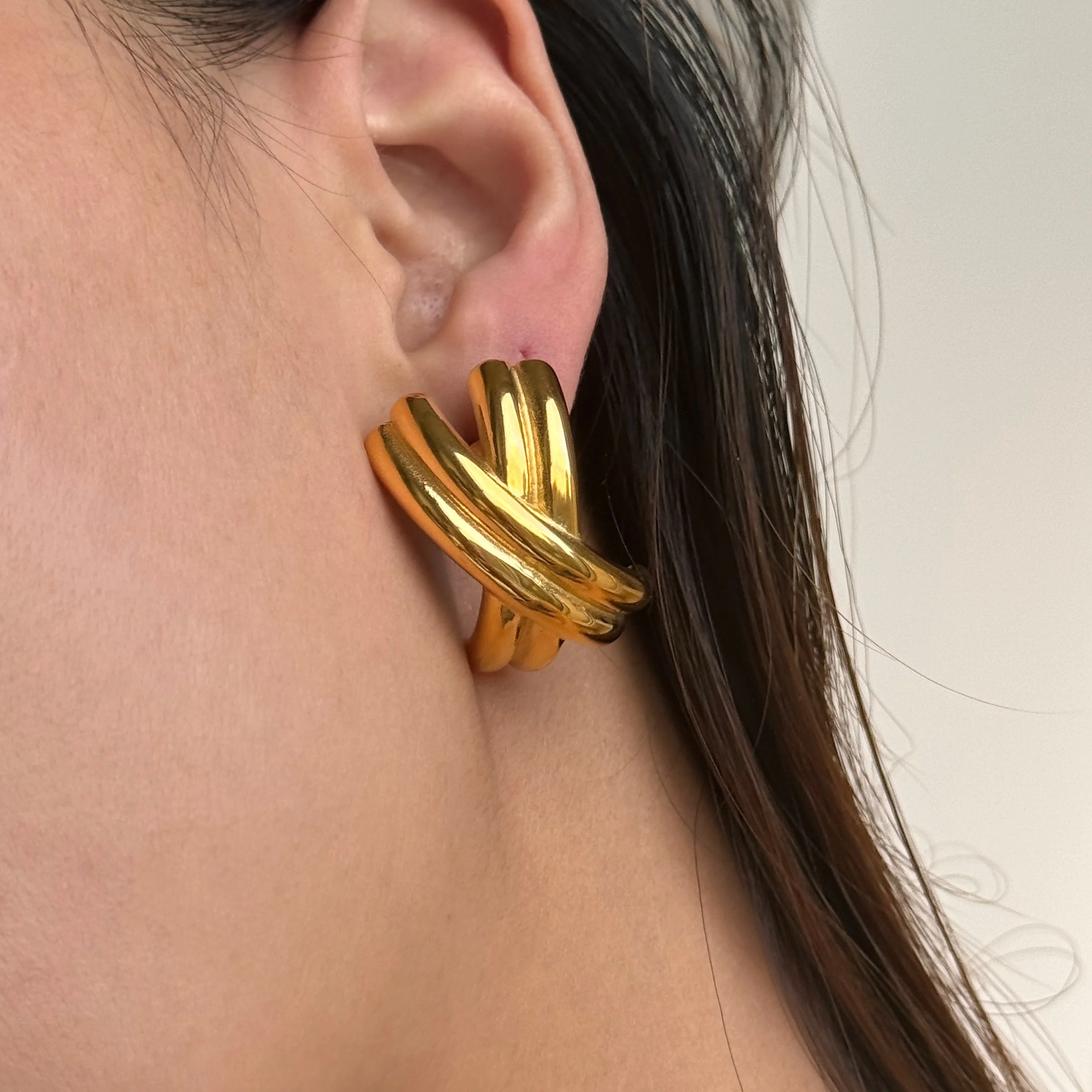 

DASEIN 2025 Stainless Steel Vintage French Shield X Shape Earrings 18k Gold Plated Hypoallergenic Luxury Jewelry Accessories