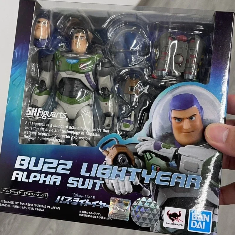 Original Bandai Shfiguarts Buzz Lightyear Alpha Suit Toy Story Collectible Model Action Figure Anime Gift Christmas Gift Toys