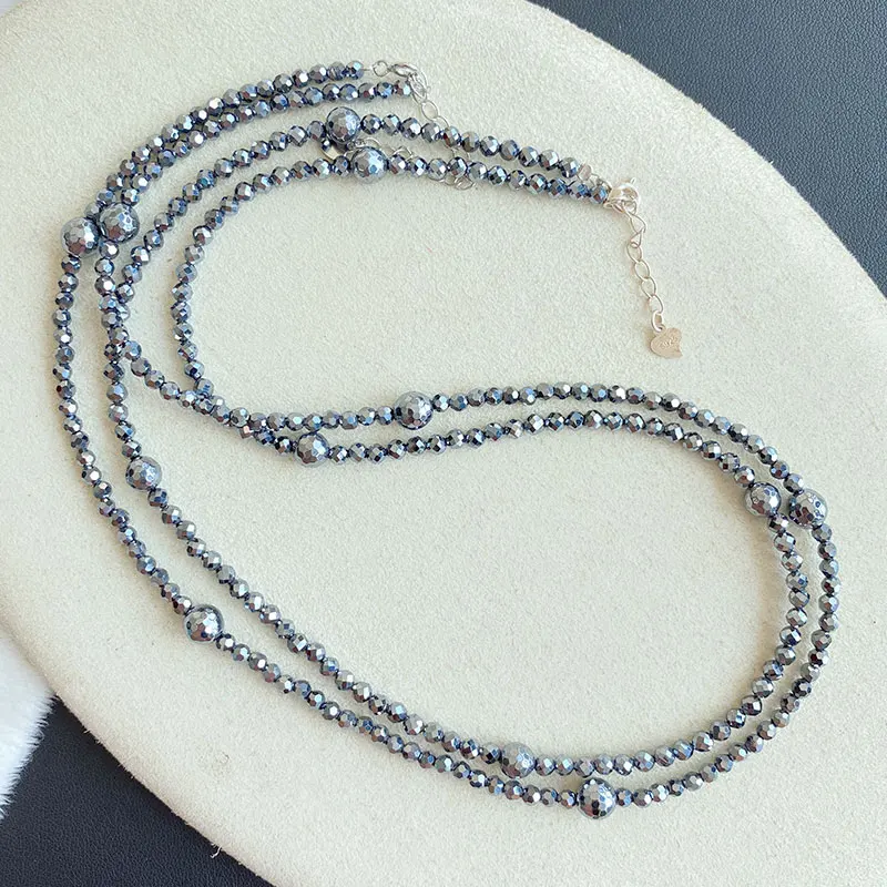 Terahertz Faceted Necklace 3mm Polysilicon 128 Spherical Clavicle Chain 6mm Jewelry