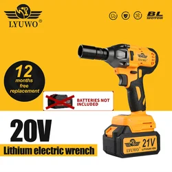 LYUWO 350Nm Brushless Lithium Electric High Torsion Impact Wrench, Handmade Carpenter, Auto Repair Worker, Sleeve, Electric Tool