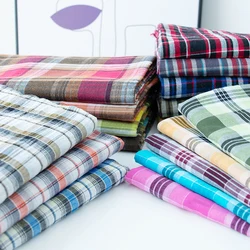 Cotton Check Thin Fabric British Style Shirt Skirt Dress Diy Design Cloth Sewing Fashion Wholesale Material by the Meter Soft