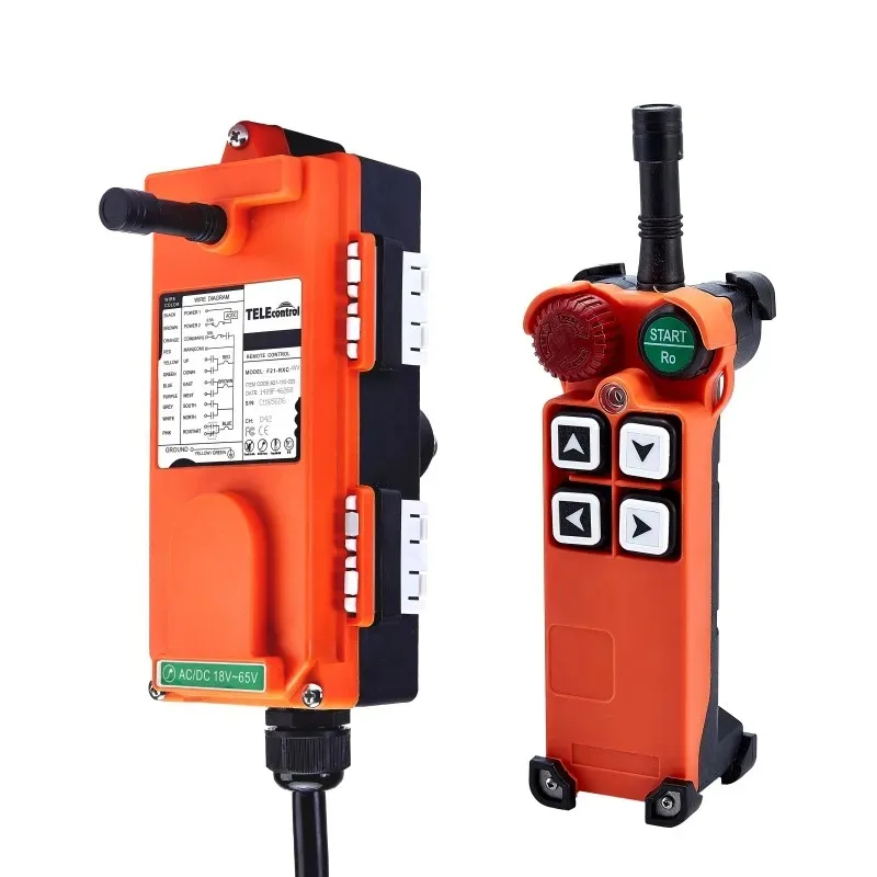 Nice TELEcrane CE Industrial Wireless Radio 4 Single Speed Button F21-4S Remote Control TELEcontrol UTING 1 TX+1 RX for Crane