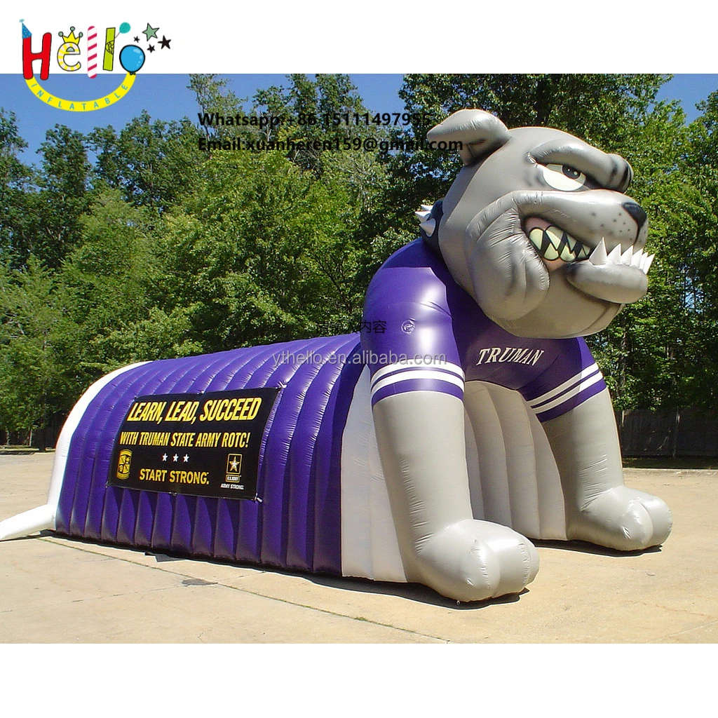 

Football Team Sports Game Entry Mascot Inflatable Bulldog Tunnel