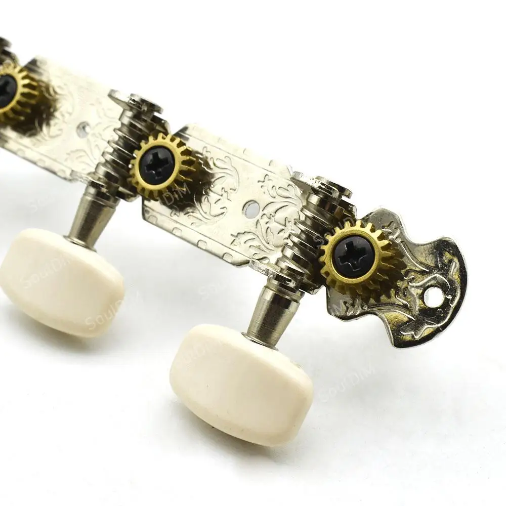 المعادن 6 سلاسل الكلاسيكية الصوتية وتر غيتار ضبط أوتاد مفتاح موالف آلة رؤساء المستقبلون مفاتيح أجزاء 3L3R سلاسل الوتد الكروم #5