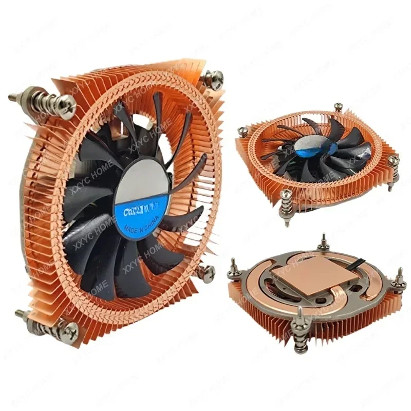 ITX ultra-thin pure copper heat pipe CPU radiator 1700 1200 115X industrial control NAS silent OPS ball fan