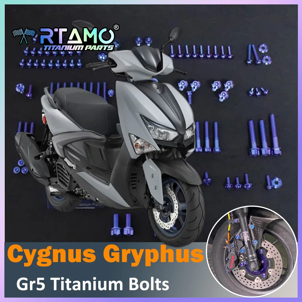 RTAMO Gr5 Titanium Bolts Body Cover Front Fender Brake Disc ABS Front Caliper Modified Screw Fit for Yamaha Cygnus Gryphus 6th