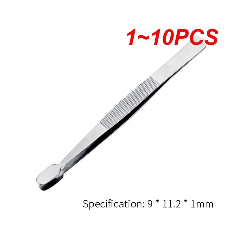 1~10PCS Stamp Tweezers Stainless Steel Philately Stamps Collector Tools Eyebrow Forceps Brazing Tweezers Tong