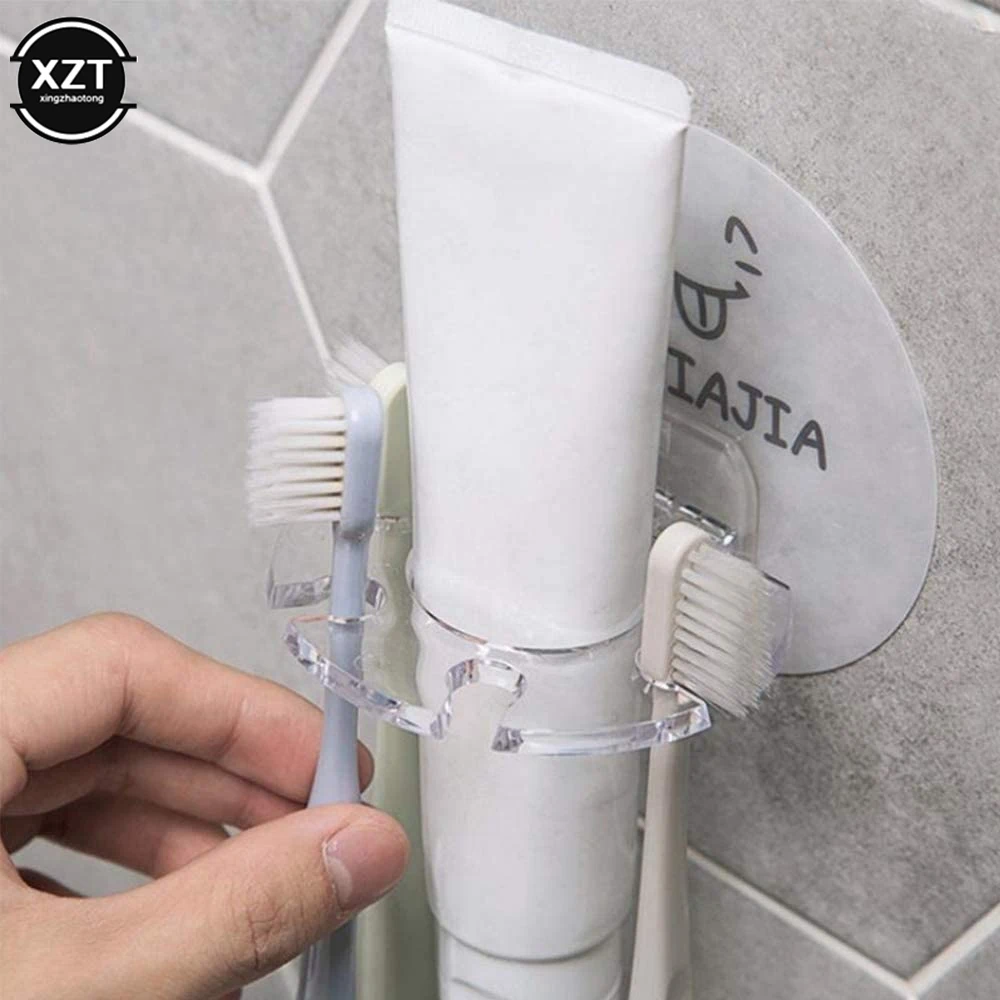 1Pcs Plastic Toothbrush Holder Toothpaste Storage Rack Shaver Tooth Brush Dispenser Bathroom Organizer Accessories Tools